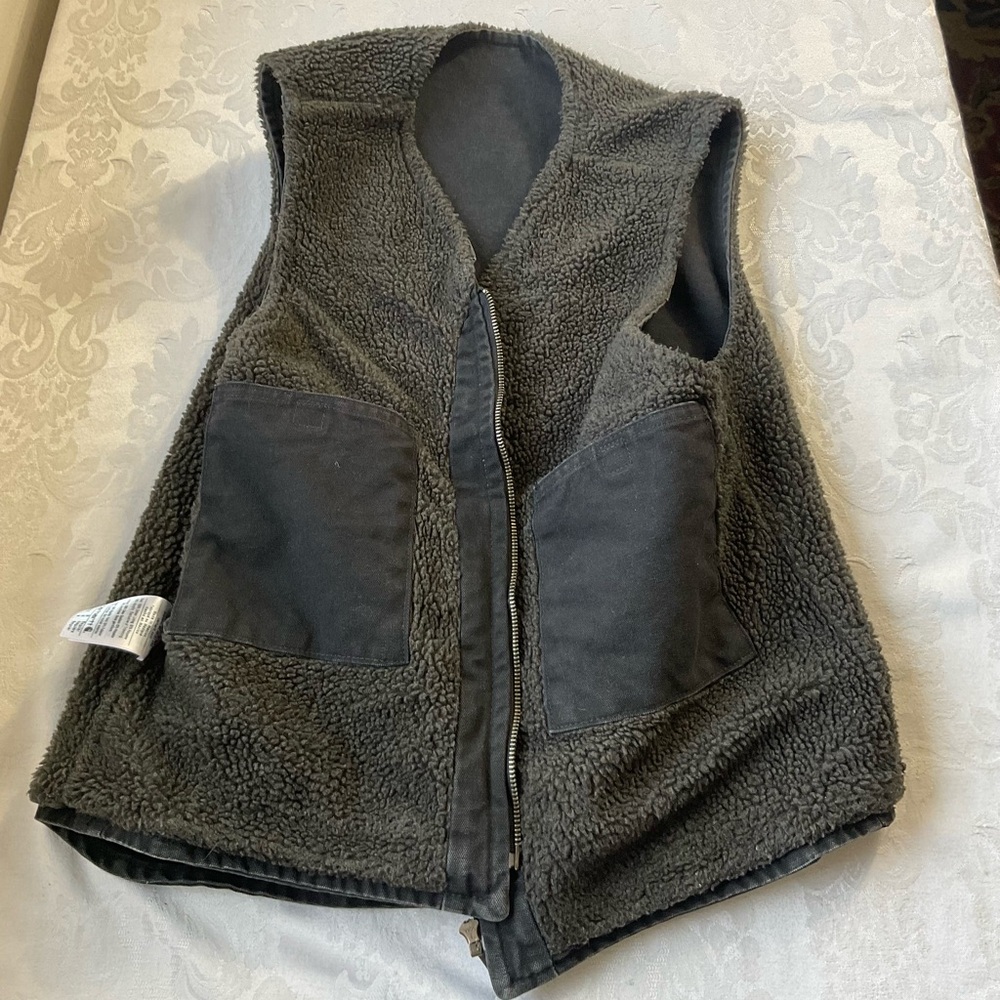 Carhartt Sherpa Fleece Lined Duck Canvas Vest V26 Men's Size Med New Without Tag - Picture 7 of 8